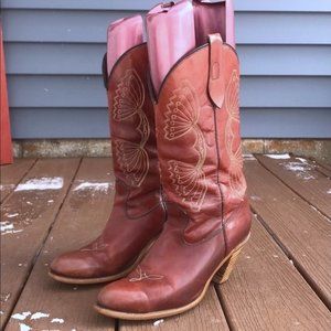 Vintage Capezio Cognac Leather Western Boots~10~